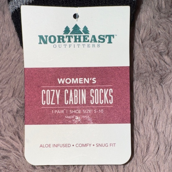 Northeast Women's Penguin Holiday Socks - Black and Red - Picture 2 of 6